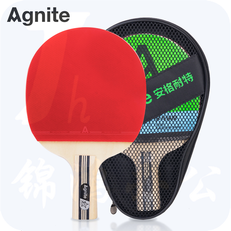 安格耐特F2329三星乒乓球拍(红+黑)(直拍)(单支装)