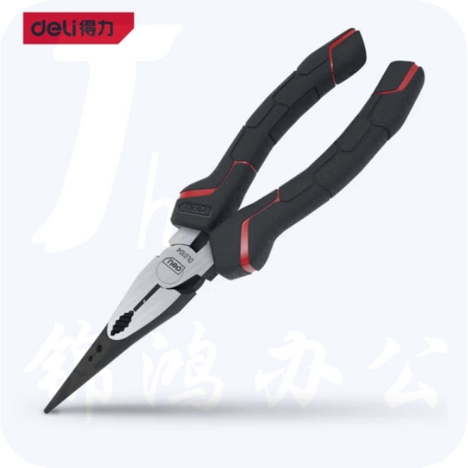 得力 8寸尖嘴钳铬钒钢PVC包胶断线钳 DL0104