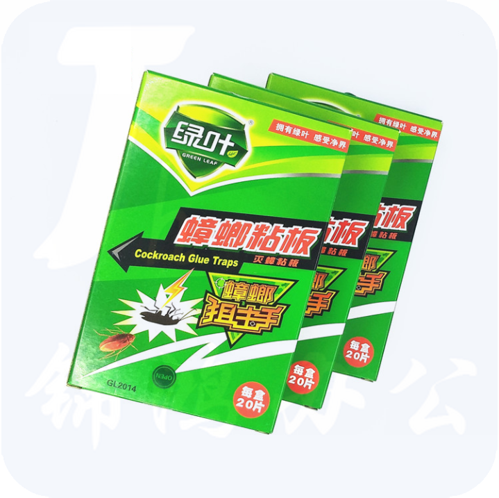 绿叶 灭蟑螂 蟑螂粘板 特效蟑螂贴 环保无毒 3盒60张 尺寸 15.4×9.2cm