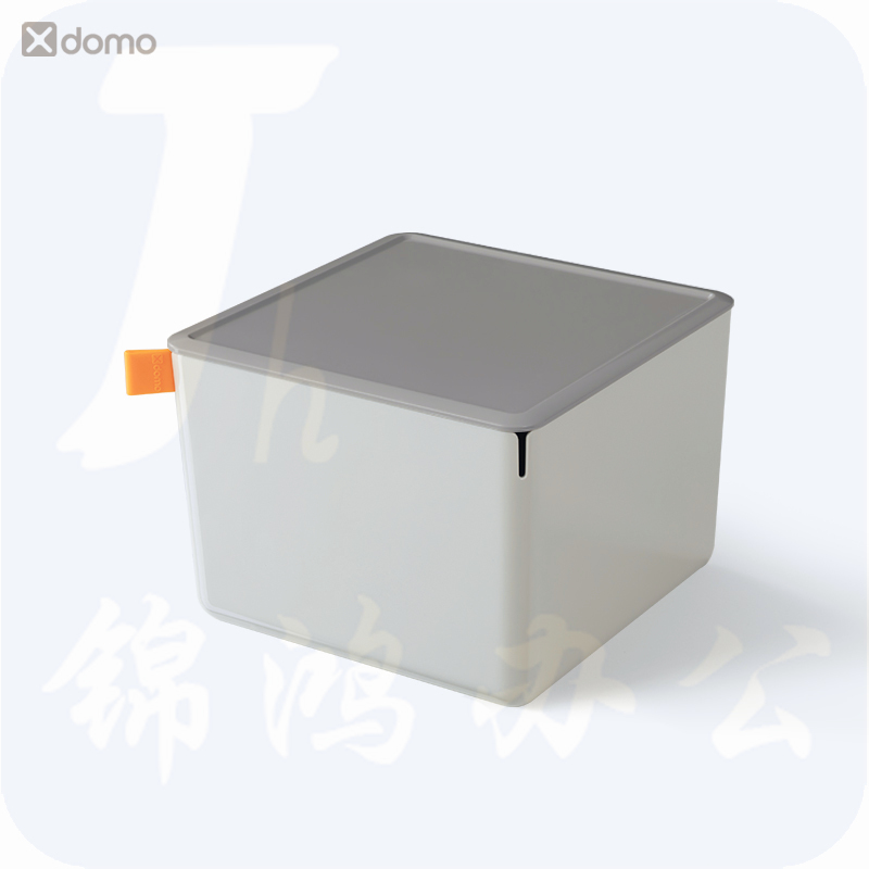 得力 桌面收纳盒储物盒浅灰 XDM13（212*212*153mm）