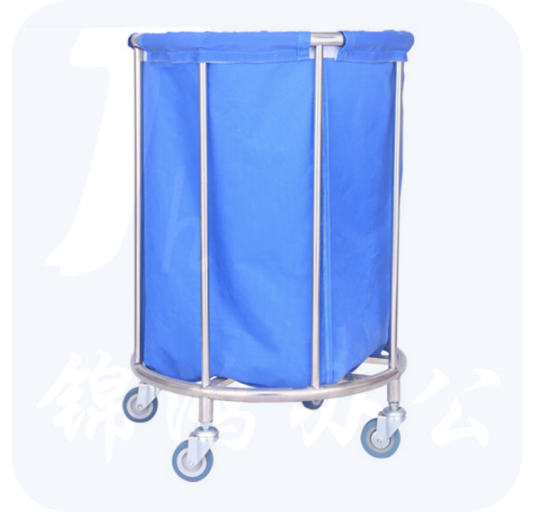 不锈钢污物车圆形 50cm*90cm护理车被服车
