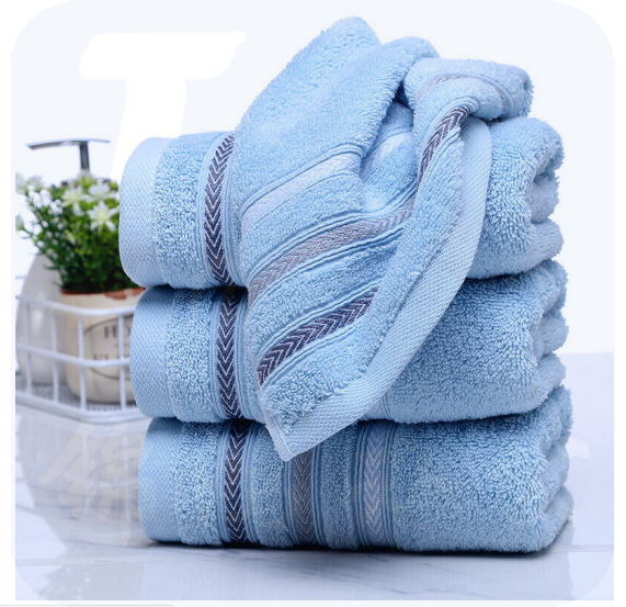 金号毛巾纯棉吸水洁面巾 洗脸毛巾 蓝色1条装 70*33cm 100g