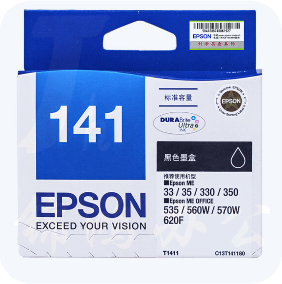 爱普生T1411墨盒 141 E33 35 330 350 535 560 620 570 T1411黑色
