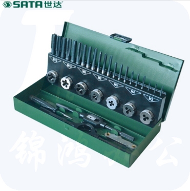 世达（SATA）32件高速钢粗牙丝锥板牙组套 50452