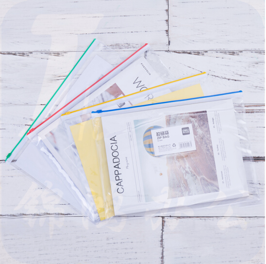 得力（deli） 5526透明文件袋 办公文件袋 12只装