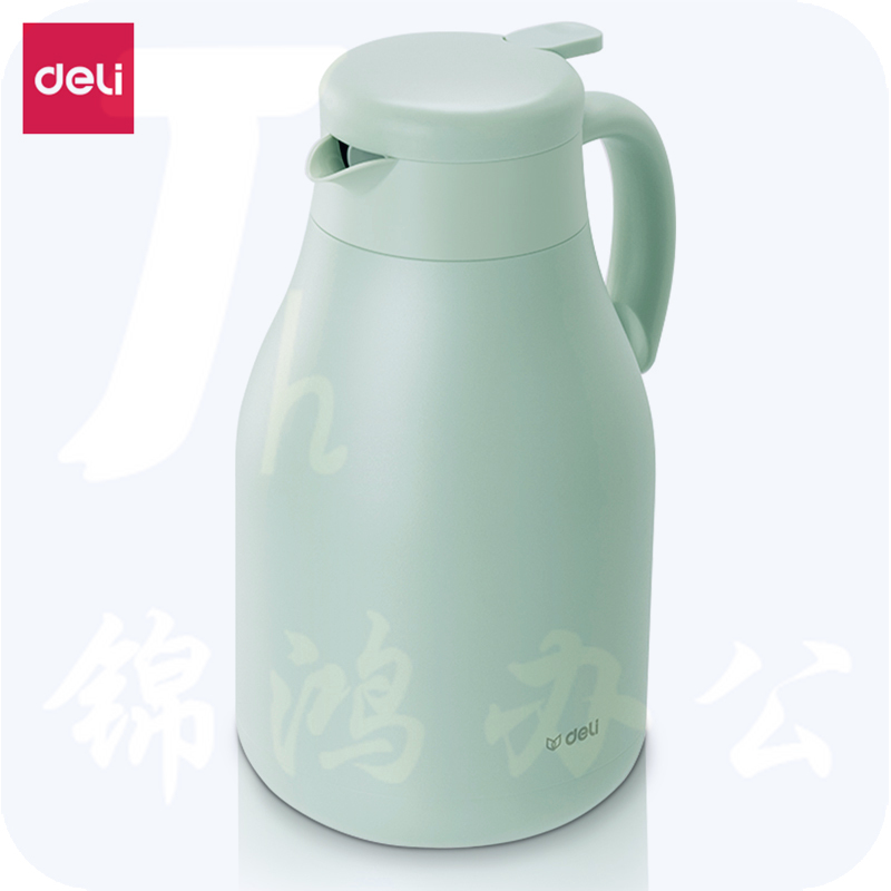 得力 1.8升保温壶不锈钢真空保温(绿)LL101-G