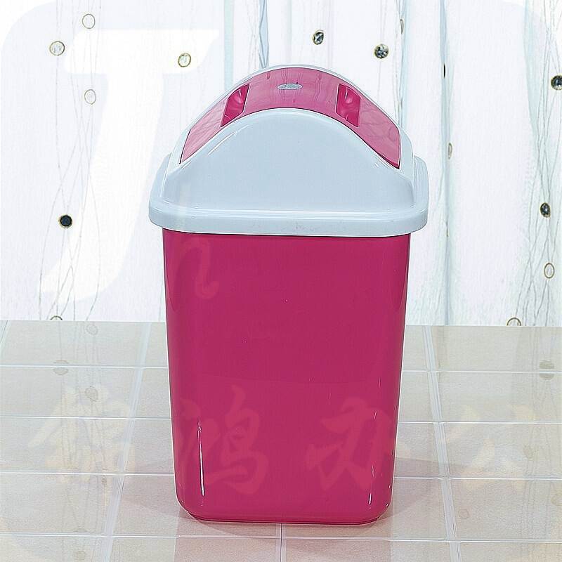 茶花1202欧式翻盖废纸筒垃圾桶5L\19*18.4*29cm(个)