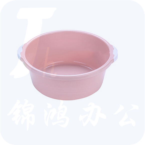 健安   粉色大号脸盆 双耳脸盆 加厚塑料洗脸盆洗衣盆 尺寸：37.5*13cm 货号：YC