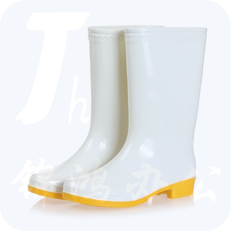 盛安42#卫生白中腰雨鞋白色雨鞋防汛雨靴
