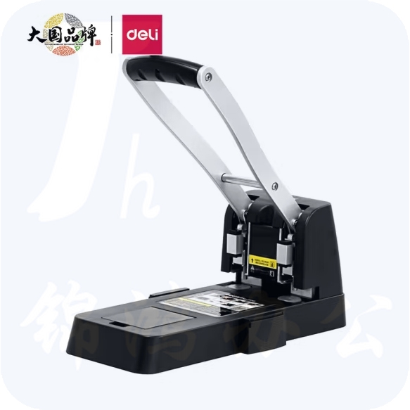 得力 打孔机  可冲纸约150张 2孔 0150 两孔重型打孔机 黑色/蓝色