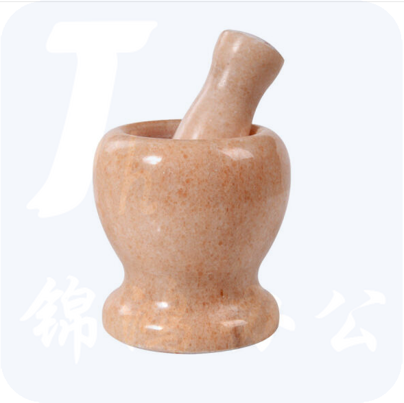 手动蒜泥器 捣蒜器石臼 研磨器  家用压蒜器 蒜臼子   黄色石臼带蒜锤