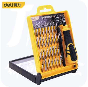 得力(deli) 多功能精密电子螺丝批组套33件螺丝刀套装 DL1033D
