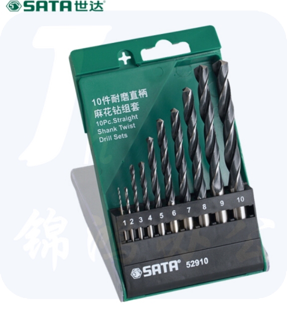 世达（SATA）10件耐磨直柄麻花钻组套  52910
