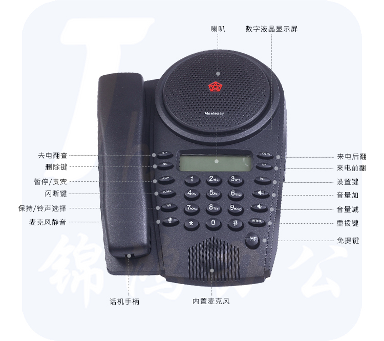 好会通（Meeteasy） MidEX 扩展型 会议电话机/音频会议系统电话机/全向麦克风/八爪鱼会议电话-京东