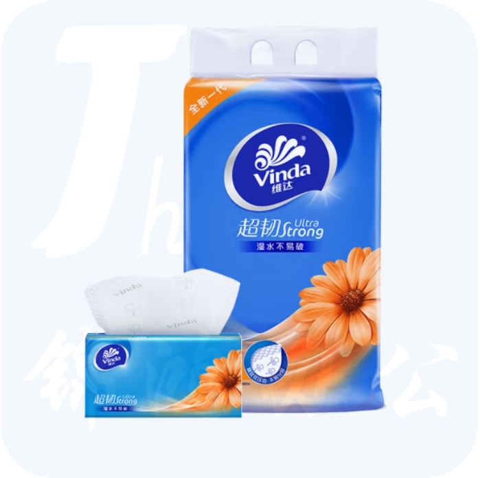 维达 超韧三层面巾纸 V2219 140*195mm 3层 150抽/包 3包/提（按提销售）