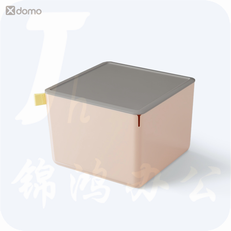 得力 桌面收纳盒储物盒粉色 XDM13（212*212*153mm）