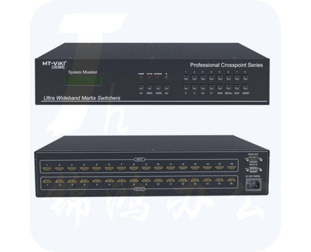 迈拓维矩 HDMI高清矩阵切换器分配器 支持串口协议 16进16出(MT-HD1616)