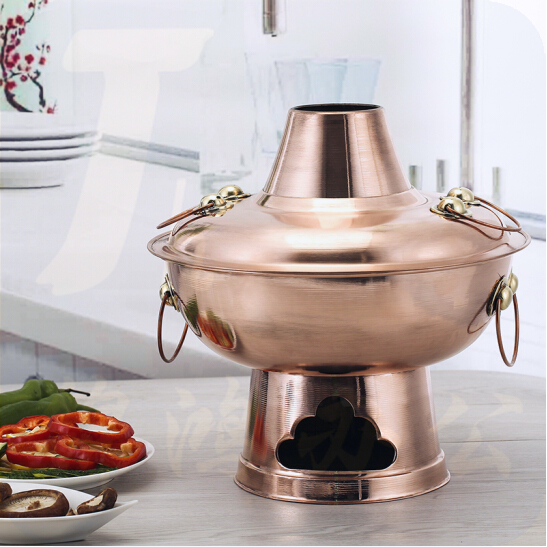 铜火锅 木炭铜锅   传统烧碳锅  直径36cm