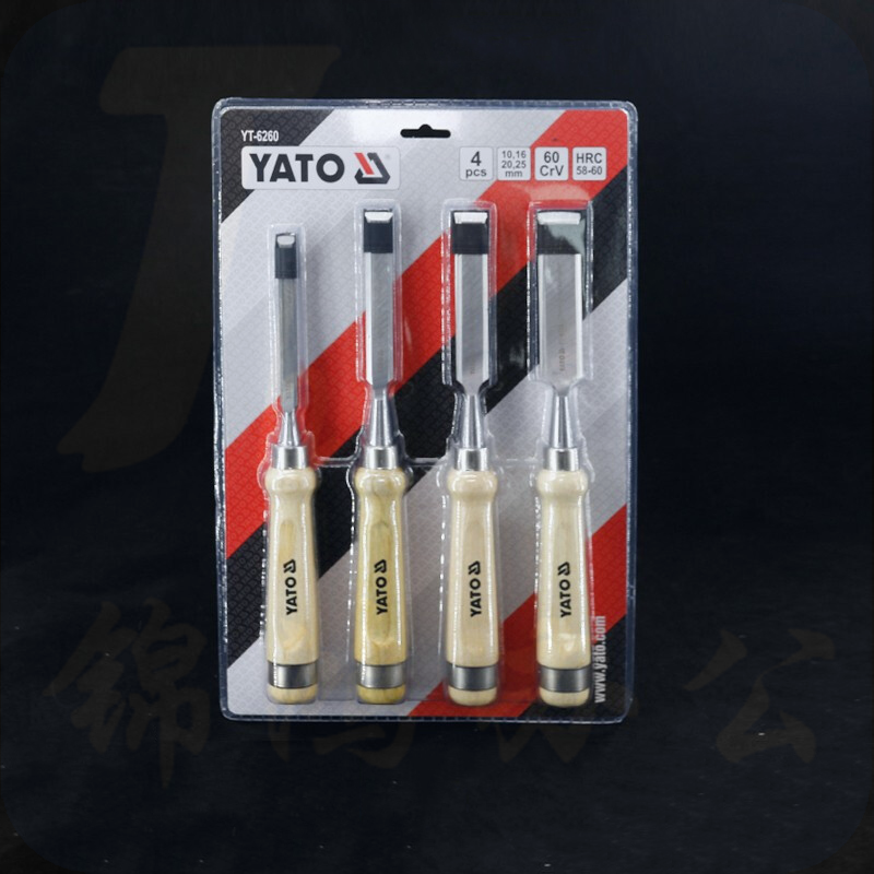 易尔拓 木柄木工凿组套 YT-6260 4件套
