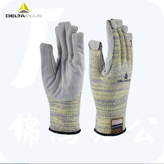 代尔塔 202012 5级掌面牛皮防割手套 耐油防250℃高温