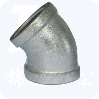 赣玛弯头（GANMA）内丝丝扣镀锌玛钢管件铸铁45度弯头DN20 200个/包