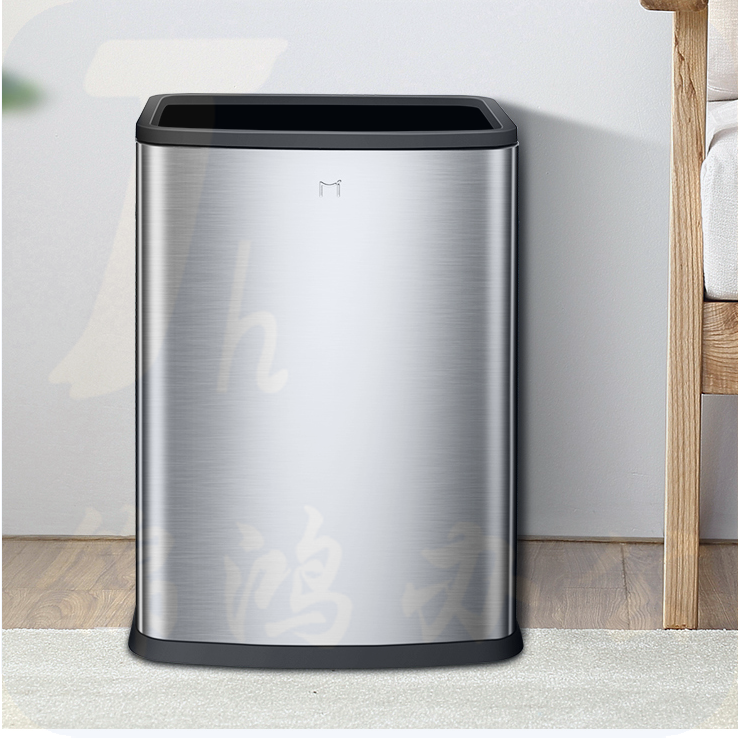 不锈钢垃圾桶无盖家用方形大号