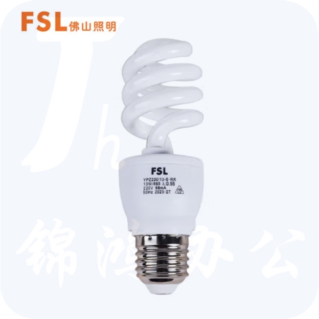 佛山照明 13W 螺旋节能灯 日光灯节能灯E27螺口荧光灯 6500K 白光