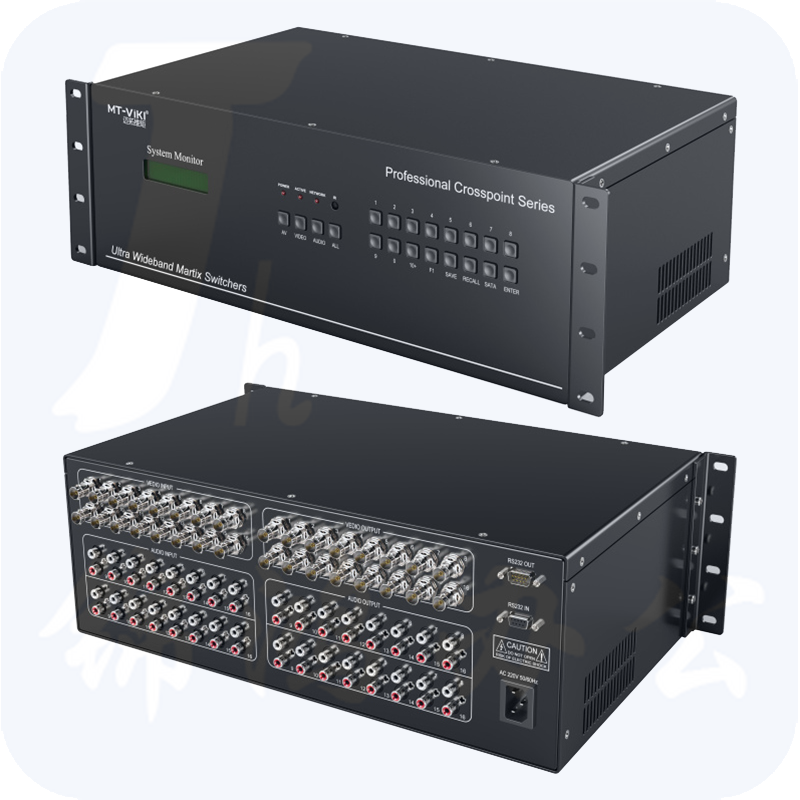 迈拓维矩MT-AV1616 av矩阵16进16出切换器高清监控音频视频矩阵主机