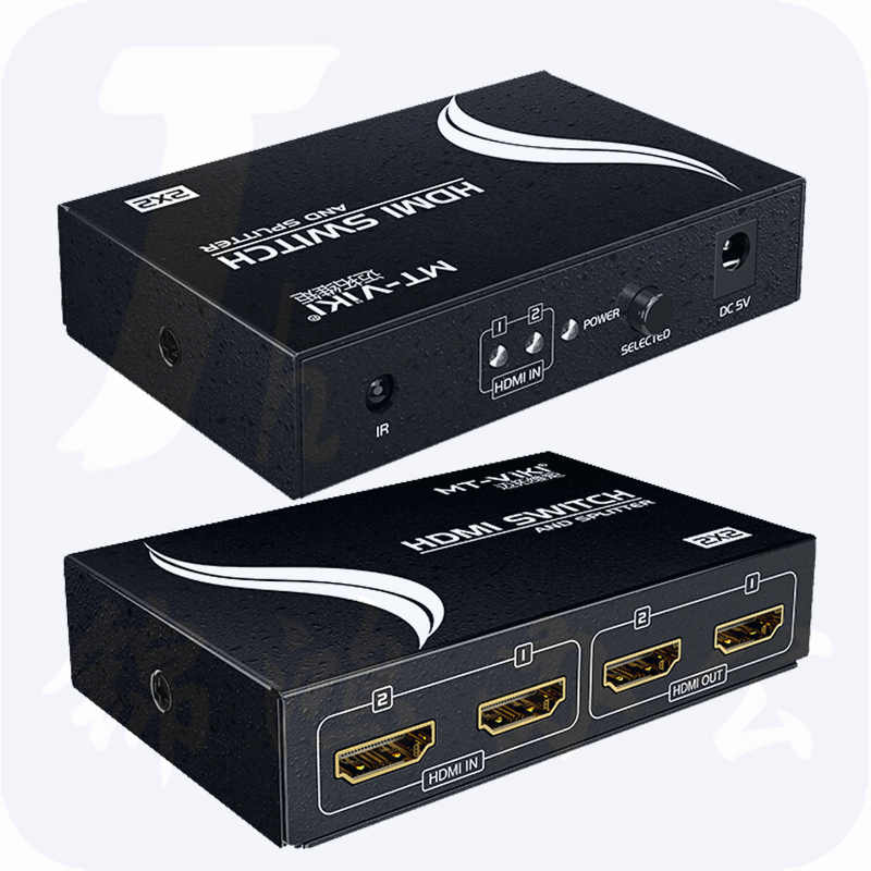 迈拓维矩MT-HD2-2 hdmi切换分配器2进2出一拖二高清音视频共享二分二