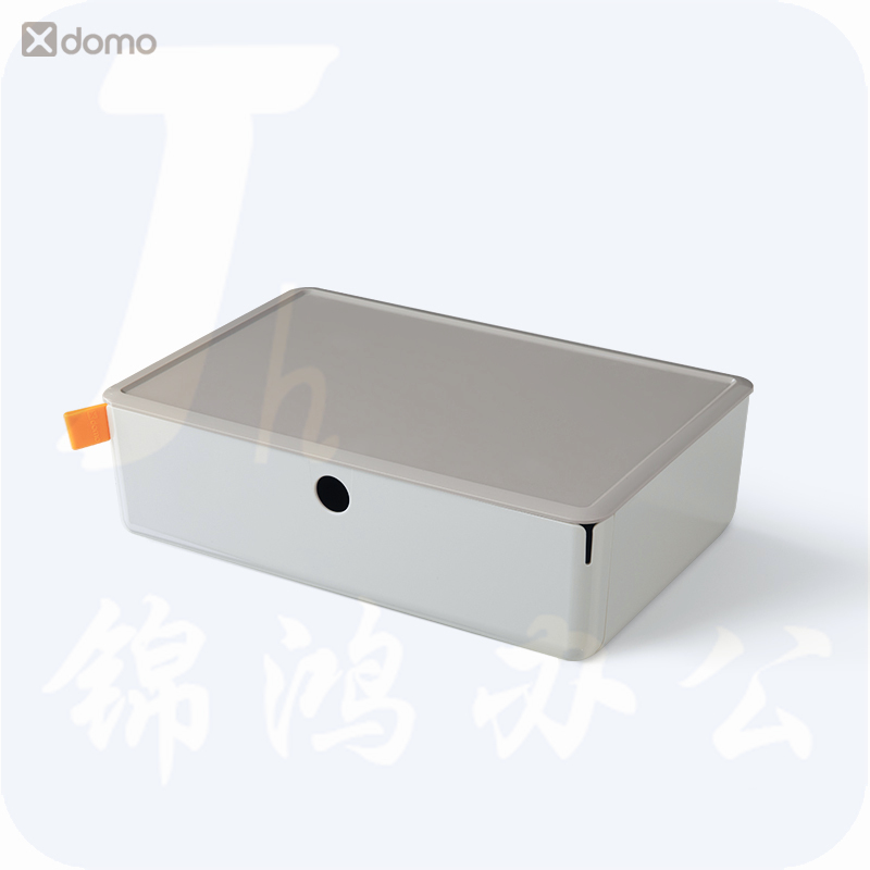 得力 抽屉式收纳盒 桌面类多层储物箱浅灰色 XDM30
