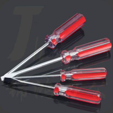 601系列双色彩条螺丝批水晶透明手柄螺丝刀改锥带磁螺丝刀规格 十字6*150