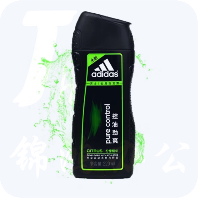 阿迪达斯 男士控油劲爽去屑洗发露 400ml去屑洗发水 滋润头皮深度清洁