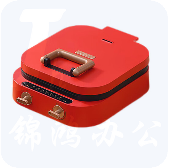利仁（Liven）电饼铛涮烤一体电饼铛双旋钮可调61毫米加深烤盘 H-1复古红 货号：YC