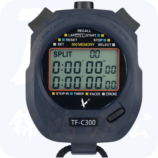 天福 TF-C300 多功能计时秒表 三排300道 存数据防水游泳裁判倒计时节拍器浆频多道运动跑步训练