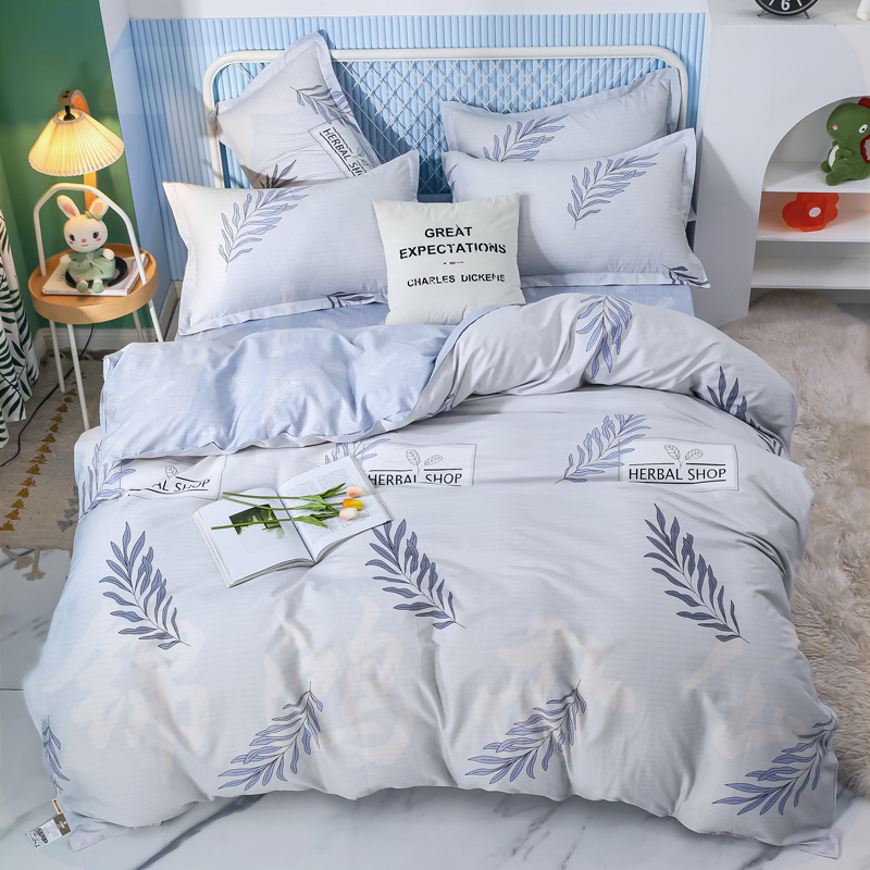 洁丽雅  纯棉床上用品三件套 单人床全棉被套床单  花色随机  货号：JC