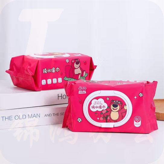 迪士尼联名湿厕纸  草莓熊纯水湿巾 80抽     货号：LJ