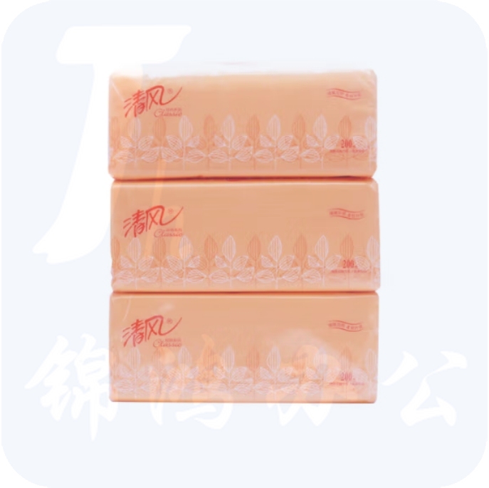 清风 抽纸 面巾纸 BR38AB 2层200抽 3包/提 188*195MM