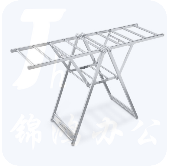 晾衣架 落地 双层大晾晒 晾衣杆室外晒被子 砂白银【展开长1.3米】