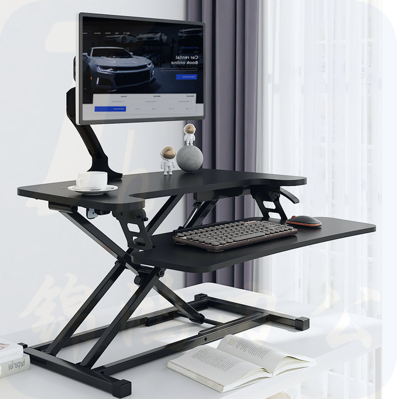 乐歌（Loctek）MX1  站立办公升降台笔记本显示器增高台 黑色