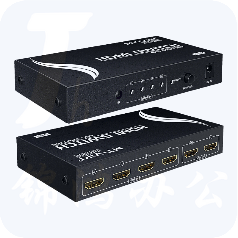 迈拓维矩（MT-viki） HD4x2 4进2出HDMI矩阵切换器高清信号分配器 遥控 带音频分离