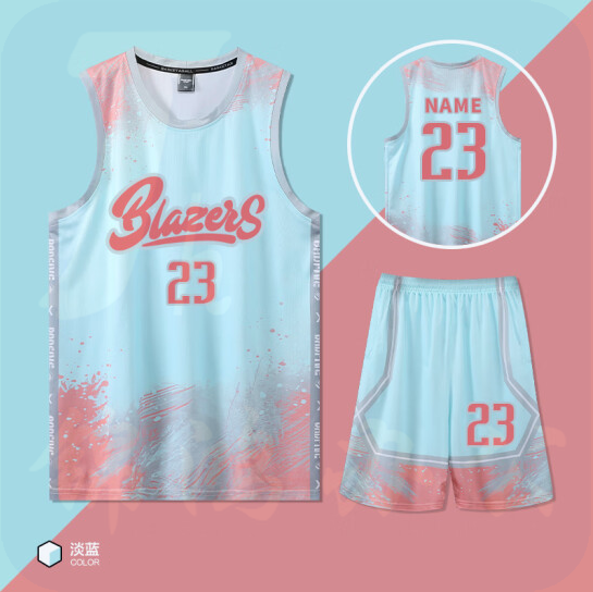 新款篮球服套装 学生比赛运动训练队服    货号：JC