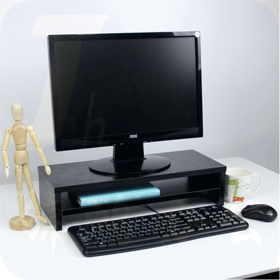 倍方（befon) 电脑显示器底座黑木纹双层 电脑显示器增高底座 键盘收纳底座 货号：TX