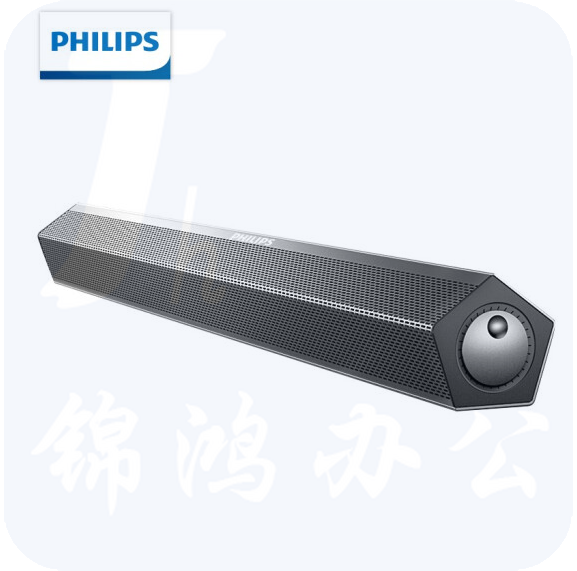 飞利浦 PHILIPS SPA520S灰色音箱 长条双喇叭 3D环绕铝合金音响