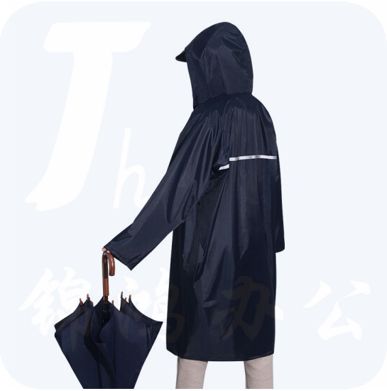 天堂 单人连体 雨衣雨披 安全反光条 L码 藏青色 涤丝纺PVC合成