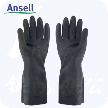 安思尔 29-865 氯丁橡胶手套 10码 黑色 12副/打 保护手部