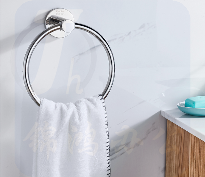 太空铝毛巾环浴室圆形毛巾  直径17cm