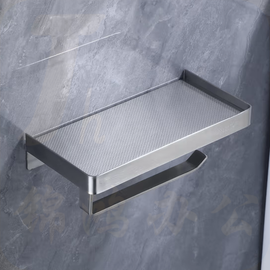 卫生间纸巾盒 免打孔304不锈钢卷纸架   货号：JC