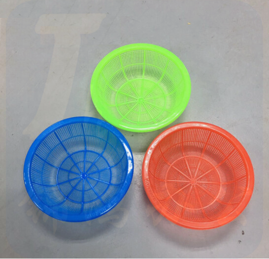 圆形塑料篮子 塑料筐 沥水篮 水果篮 收纳筐  直径17 高度6cm  货号：LJ
