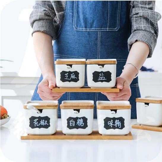 日式创意陶瓷调味罐  厨房家用调味瓶套装 三个装