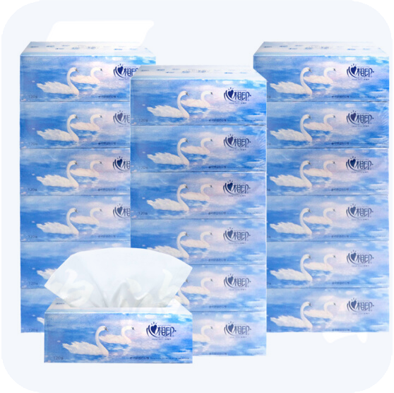 心相印 K120 抽纸硬盒装面巾纸 双层120抽*6盒/提*8提/箱 190mm*210mm(48盒)